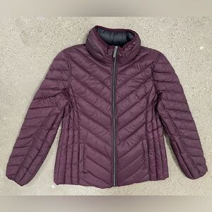 Michael Kors Purple Down Feather Filled Packable Puffer Winter Coat Jacket Large
